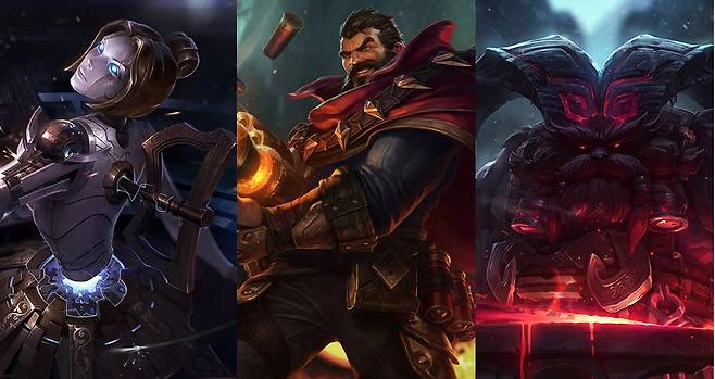 롤드컵 플레이-인 스테이지에서 고승률을 유지한 오리아나와 그레이브즈, 오른(왼쪽부터, 사진=라이엇 게임즈 홈페이지 발췌).