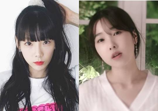 걸그룹 소녀시대 멤버 태연(왼쪽 사진)과 그의 친동생 하연. 태연 인스타그램, 하연 뮤직비디오 캡처