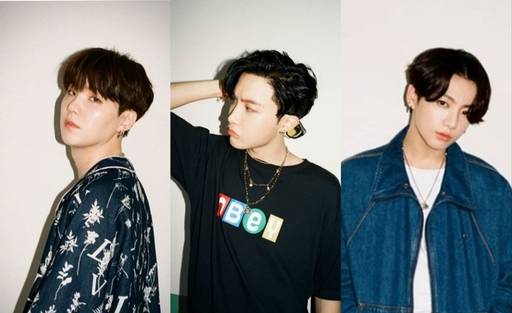 방탄소년단 슈가, 제이홉, 정국(왼쪽부터).