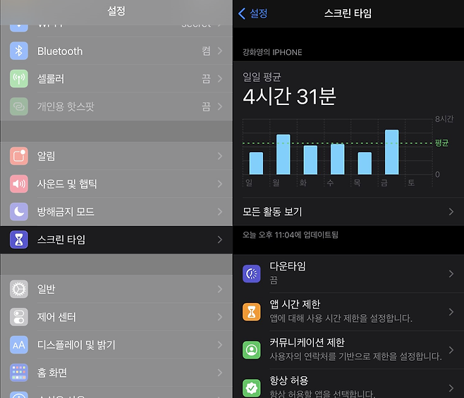 설정-스크린타임