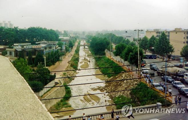 원주 단계전 복개 공사 전 모습 [원주시 제공=연합뉴스]