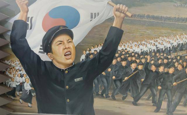 1929년 광주학생독립운동을 그린 광주학생독립운동기념관의 벽화.