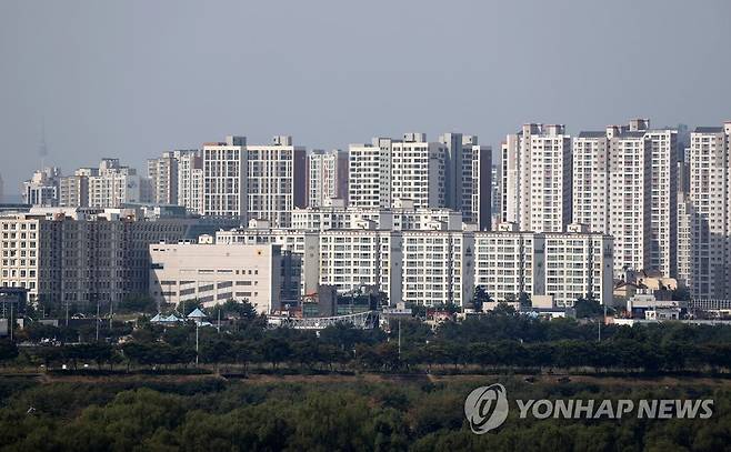 남양주시에서 바라본 하남 아파트 단지 일대 모습 [연합뉴스 자료사진]