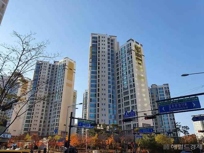 지난 9월 김포시 매매거래 1729건 가운데 김포시 이외 거주자가 701건으로 40%를 차지했다. 외지인 거래 중 서울 거주자는 468건으로 6월 이후 가장 큰 비중을 유지하고 있다. 사진은 김포 한강신도시 운양동 롯데캐슬아파트.[헤럴드경제DB]