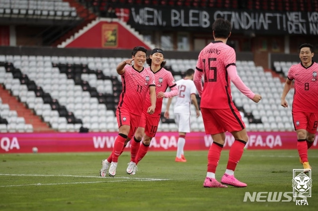 [서울=뉴시스]황희찬, 16초 만에 골 (사진 = 대한축구협회 제공)