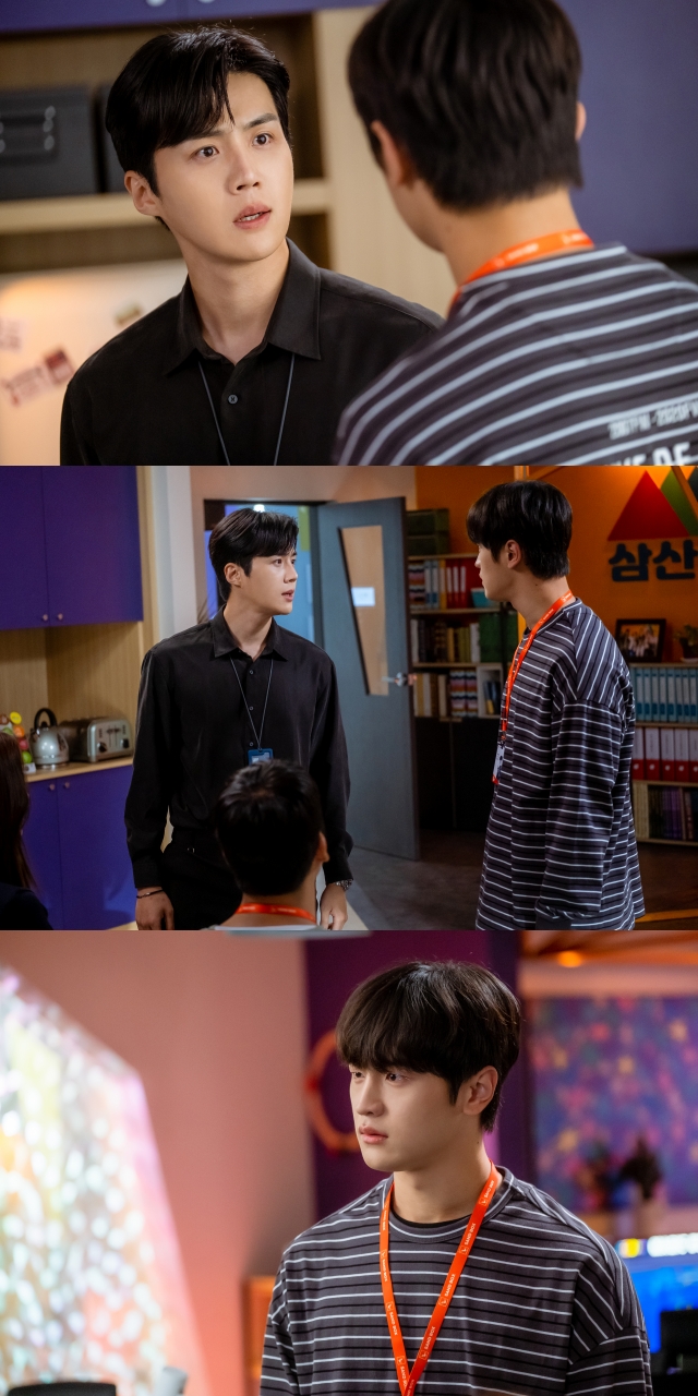 ‘스타트업’김선호,김도완의 심상치 않은 분위기가 포착됐다.사진=tvN 제공