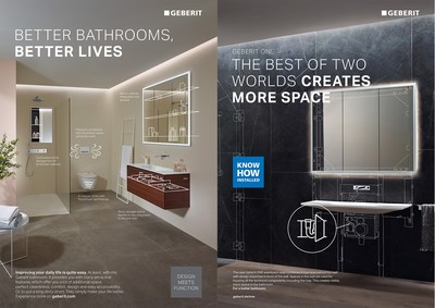 "Design Meets Function" and "Know-How Installed": With the expansion of its product portfolio, Geberit is aiming the brand at end users as well as trade professionals. This is symbolised by the products in the Geberit ONE bathroom series, which combine Geberit's expertise behind the wall and in front of the wall.