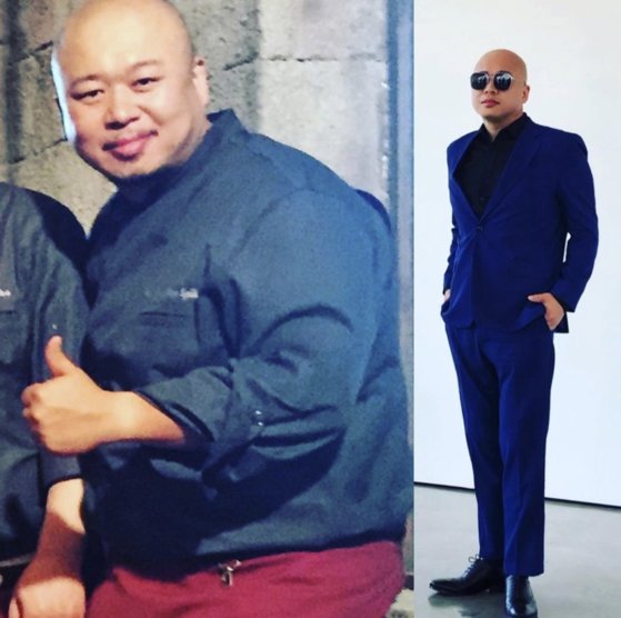 돈 스파이크가 자신의 인스타그램에 직접 올린 다이어트 전과 후 사진. 사진 인스타그램