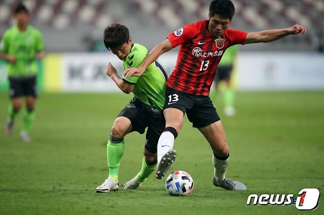 전북현대가 22일 열린 아시아챔피언스리그 경기에서 상하이 상강에 패했다. (한국프로축구연맹 제공)© 뉴스1