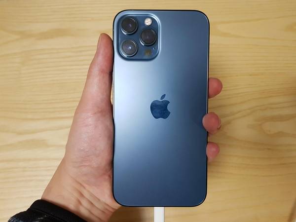아이폰12 프로맥스를 손에 쥔 모습. /이경탁 기자