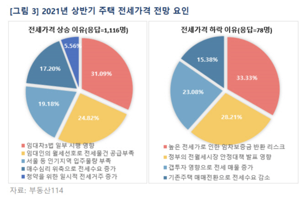 2021년 상반기 주택 전세가격 전망 요인. /부동산114 제공