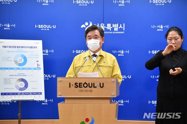 [서울=뉴시스]서정협 서울시장 권한대행이 23일 오전 서울 중구 서울시청에서 신종 코로나바이러스 감염증(코로나19) 거리두기 2단계 상향 관련 온라인 브리핑을 하고 있다. (사진=서울시 제공) 2020.11.23.photo@newsis.com