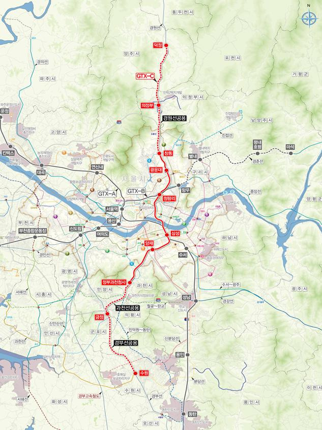 수도권광역급행철도(GTX) C노선도 [국토교통부 제공]