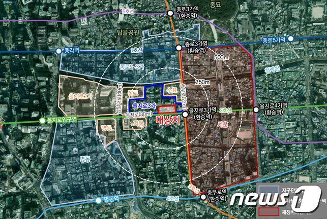을지로3가 12지구 도시정비형 재개발구역 위치도(서울시 제공). © 뉴스1
