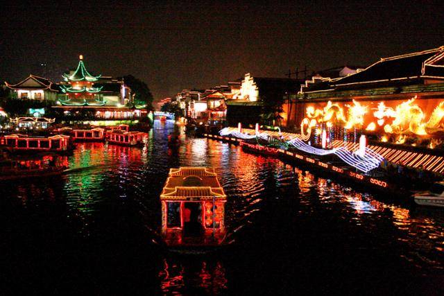 부자묘 앞 진회하 야경. ⓒ최종명