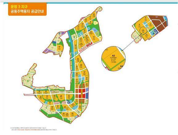 파주운정3 A-3 BL 블록 위치도. 국토교통부 제공, /뉴스1