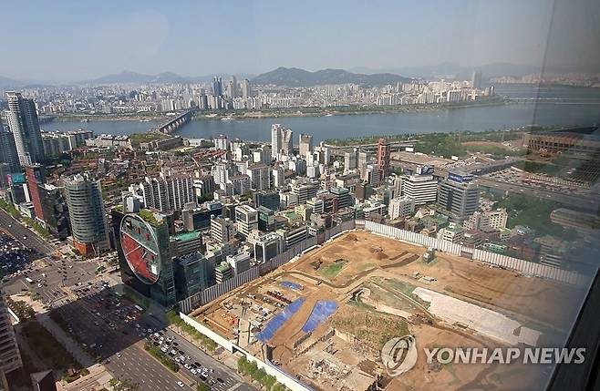 현대차 삼성동 신사옥 공사 삼성동 현대차그룹 신사옥 글로벌비즈니스센터(GBC) 부지 모습.[연합뉴스 자료사진]