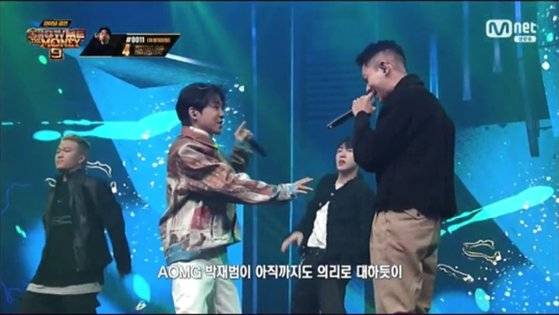 결승전에서 로꼬ㆍ박재범ㆍ그레이와 함께 한 ‘온 에어’ 무대. 시즌 4에서 로꼬ㆍ박재범과 함께 본선 1차 경연에서 ‘온 잇 + 보스’ 무대를 끝으로 탈락했던 릴보이는 “또 떨어지면 큰일이겠지만 우승을 하면 결과가 달라지는 거니까 다시 한번 도전해보고 싶었다”고 말했다. [사진 Mnet]