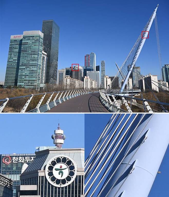 원본 이미지를 100% 사이즈로 잘라낸 예시, 30mm 초점거리로도 원거리 디테일이 확연하게 살아있다. 출처=IT동아