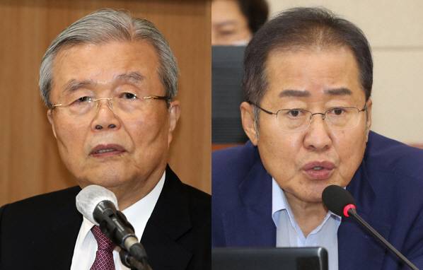 김종인(왼쪽) 국민의힘 비대위원장과 홍준표 무소속 의원(전 자유한국당 대표)./서울경제DB