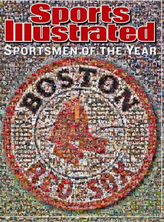 보스턴 레드삭스는 2004년 빌 제임스의 세이버매트릭스 기법을 도입해 86년만에 '밤비노의 저주'를 깨뜨리며 월드시리즈를 제패했다. 사진은 2004년 스포츠일러스트레이티드 선정 '올해의 스포츠맨들' 표지 모습.