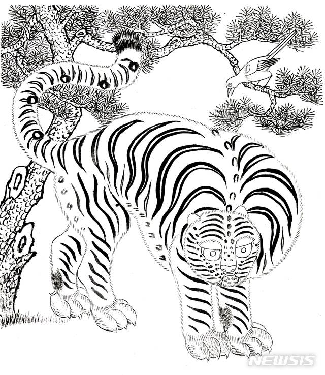 [서울=뉴시스]까치호랑이 화본(사진=한국문화예술위원회 제공)2020.12.30 photo@newsis.com