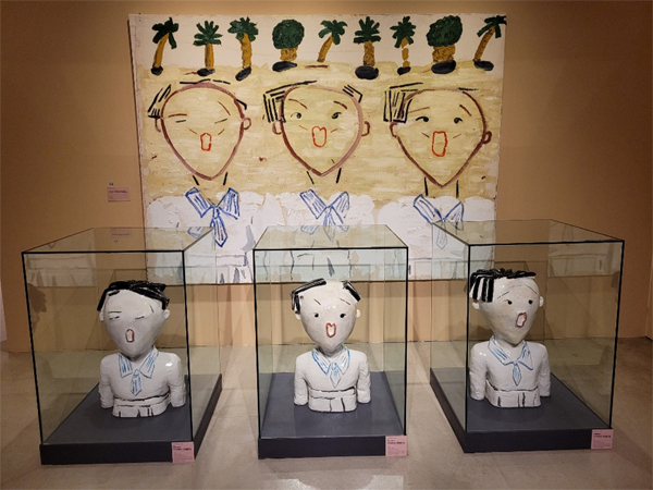 노래하는 북한 어린이들 그림과 조각