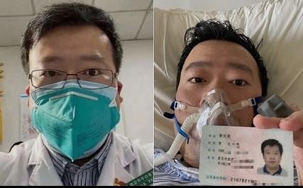 우한시 중신병원의 의사 리원량, 신종 코로나바이러스의 존재를 처음 세상에 알렸지만 중국 정부 당국으로부터 처벌 받은 후 진료 중 코로나바이러스에 감염되어 사망했다.