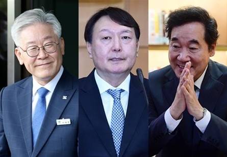 - 왼쪽부터 이재명 경기지사,윤석열 검찰총장,이낙연 더불어민주당 대표