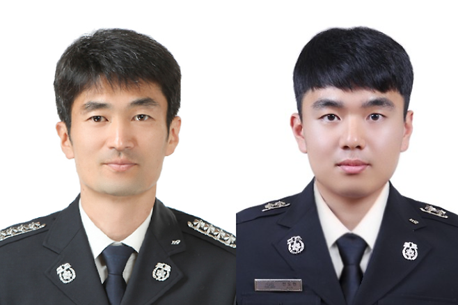 김광규 소방장(왼쪽)과 전도현 소방사. 동해소방서 제공