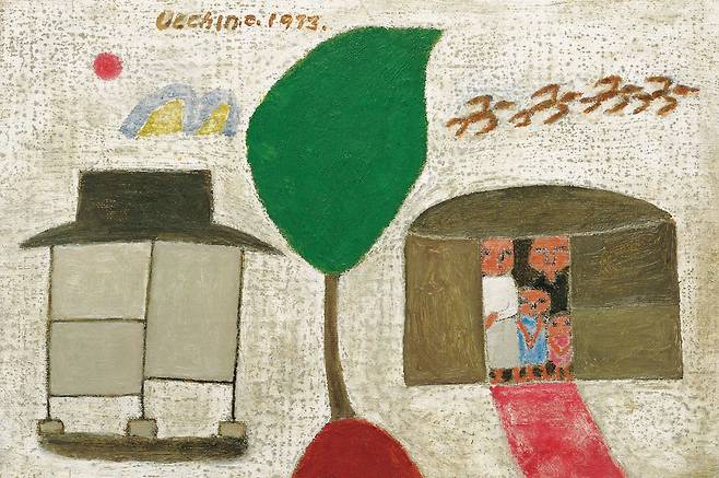 장욱진, 가족, 1973, 캔버스에 유채, 17.9×25.8cm.(현대화랑 제공)© 뉴스1