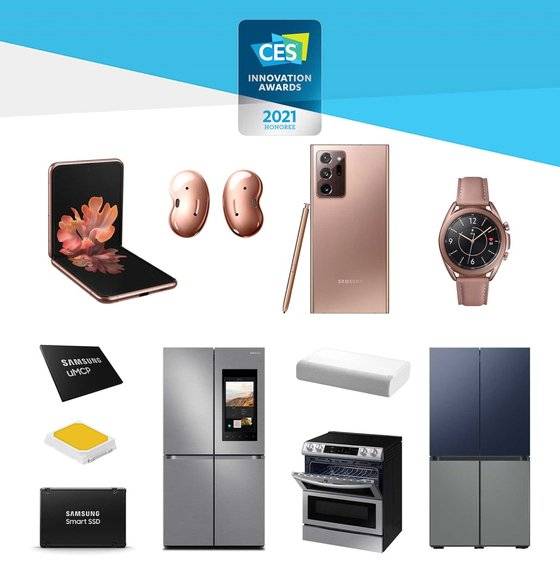 삼성전자는 11일(현지시간) 개막하는 'CES 2021'에서 TV·모바일 부문의 '최고혁신상' 4개를 포함해 총 44개의 'CES 혁신상'을 받았다고 밝혔다. [연합뉴스]