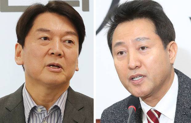 안철수(왼쪽), 오세훈