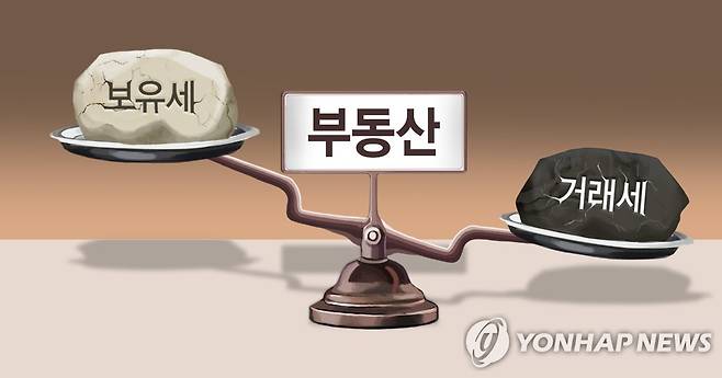 부동산 거래세 높음, 보유세 낮음 (PG) [권도윤 제작] 일러스트