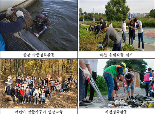 서울시가 제공한 2020년도 민간단체 수질보전활동 관련 사진.