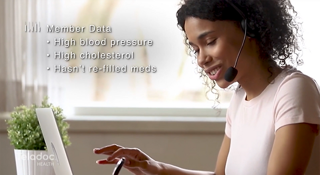 텔라닥(Teladoc) 상담원이 회원들을 상대로 건강 체크를 하는 모습. 의료진의 원격 진료 외에 이런 상담 서비스를 통해 혈압, 콜레스트롤 등을 관리해요. [자료=TeladocHealth.com]