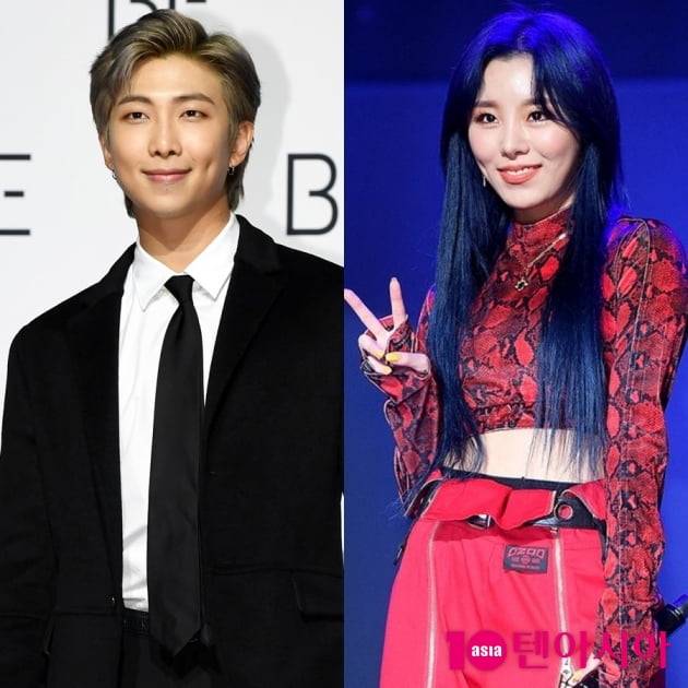 방탄소년단 RM(왼쪽) 마마무 휘인