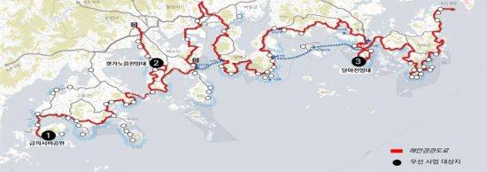 남해안 명품전망공간 조성 사업 대상지역 (사진=국토교통부)