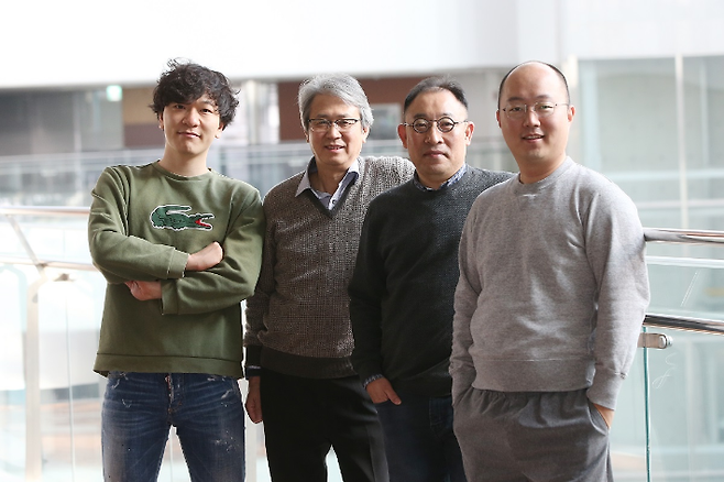 왼쪽부터 이겨레 박사, 김도경 교수, 이상민 교수, 박용근 교수.  KAIST 제공