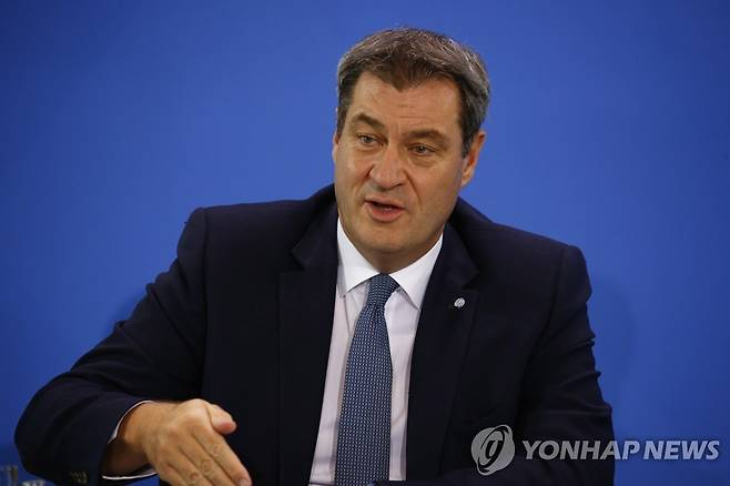 기자회견하는 독일 바이에른주 총리 [EPA=연합뉴스]