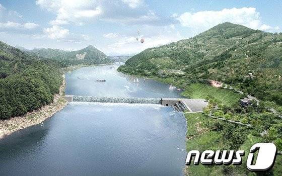 단양 수중보 조감도.© 뉴스1