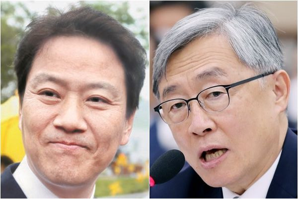 청와대 임종석(왼쪽) 전 비서실장과 최재형 감사원장./조선일보DB