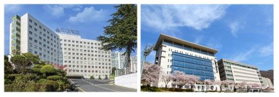 을지대학교 대전캠퍼스(왼쪽)-성남캠퍼스. 사진제공=을지대