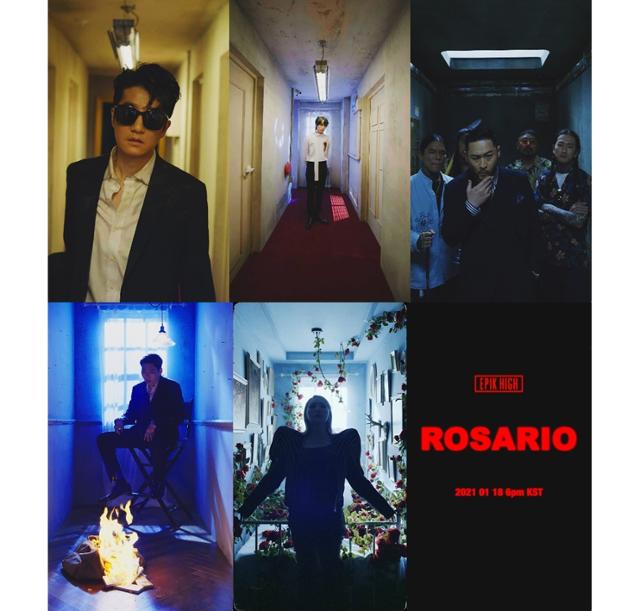 에픽하이(EPIK HIGH)의 컴백 타이틀곡 'ROSARIO' 뮤직비디오 티저가 공개됐다. 아워즈 제공