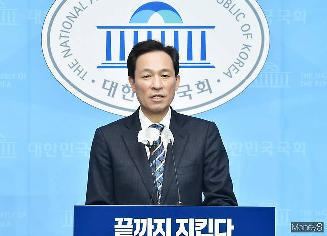 우상호 더불어민주당 의원은 ▲청년 공공임대 10년 공급 ▲신혼부부 공공전세 20년 공급 ▲장년 공공자가주택 30년 공급 등 '123 서울하우징'을 추진하겠다고 밝혔다. /사진=임한별 기자