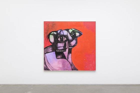 조지 콘도의‘레드 앤 그린 앤 퍼플 포트레이트’(2019). ‘심리적 큐비즘’을 보여주는 대표작이다. [사진 더페이지 갤러리]