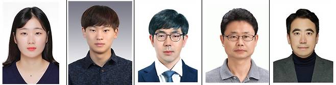 좌측부터 연구에 참여한 장현지, 박연후 학생과 이정태, 고재흥, 유정목 교수 사진.(경희대 제공)/뉴스1