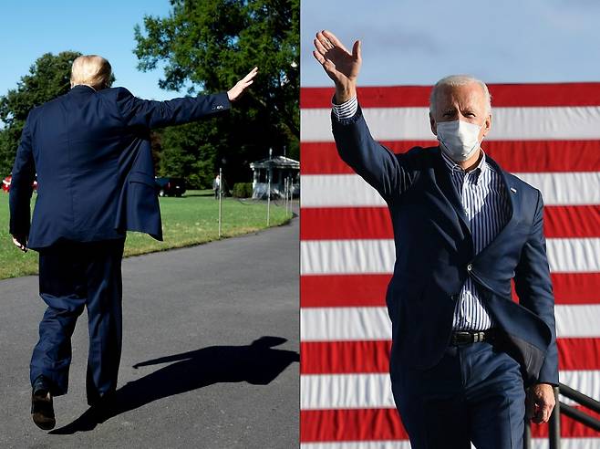 오는 20일(현지시간) 정오를 기점으로 임기가 종료되는 도널드 트럼프 미국 대통령(왼쪽)과 조 바이든 대통령 당선인(오른쪽). /AFPBBNews=뉴스1