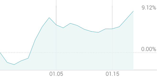 1개월 등락률 +9.12%