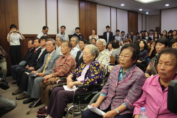 Yang during a trial in a lawsuit against Mitsubishi Heavy Industries on Oct. 4, 2013. (provided by the Citizens’ Forum for Halmuni)